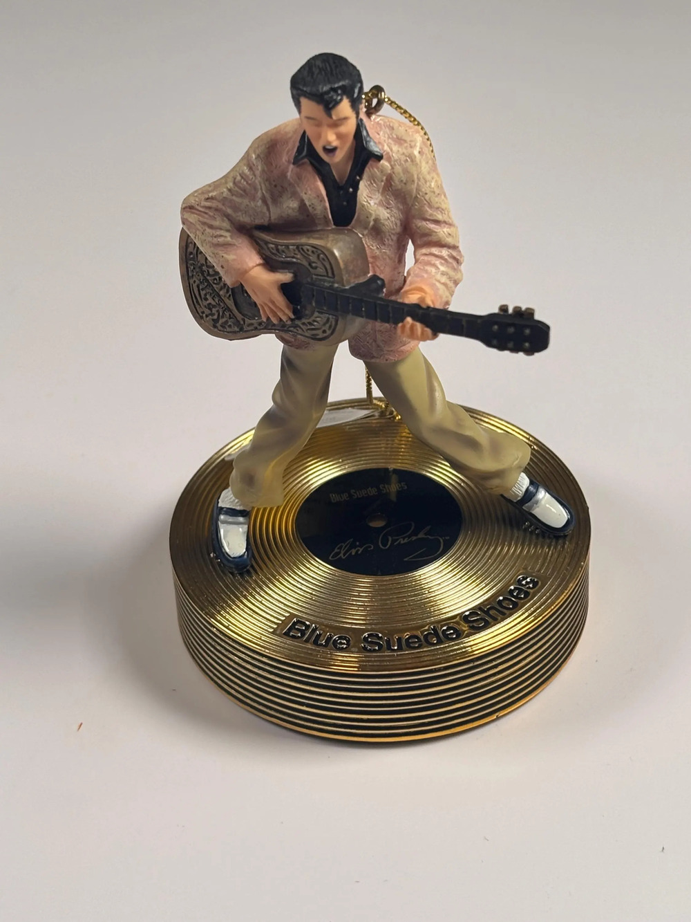 Bradford Editions Elvis Solid Gold Christmas Ornament Collection Blue Suede Shoe